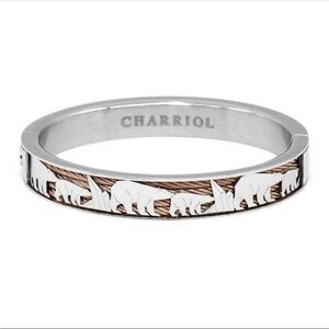 $320 Gorgeous NWT/Box Charriol Forever Polar Bear Cable Cuff/Bangle - size L